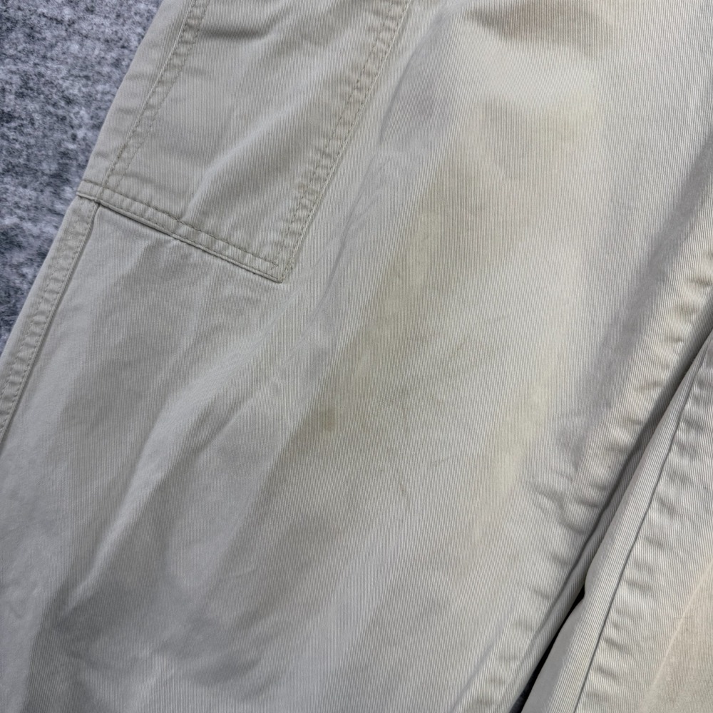 Y2K Old Navy Cargo Pants Men 33x34 (32x32) Beige Twill Distressed Straight Skate - Picture 4 of 15